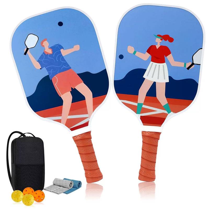 Ultra-Light match-level glass fiber racket set-2 rackets-four balls-2 towels